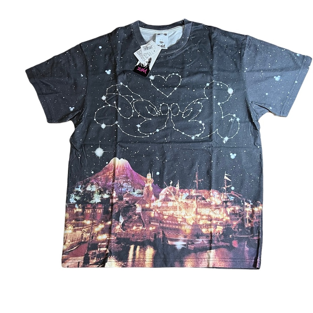 Tokyo DisneySea x X-Girl All Over Print T-shirt One Size NWT Rare